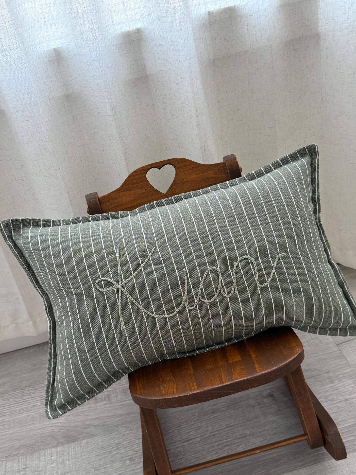 Personalized Pillow | Baby Name Pillow | Hand Embroidered Pillow | Baby Name Annoucement | Baby Gift | Baby Nursery Decor
