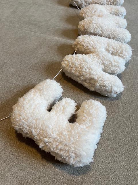 Plush personalized name garland | Custom Name Banner | Fabric Name Garland | Name Garland for Nursery | Name Garland for Baby Shower