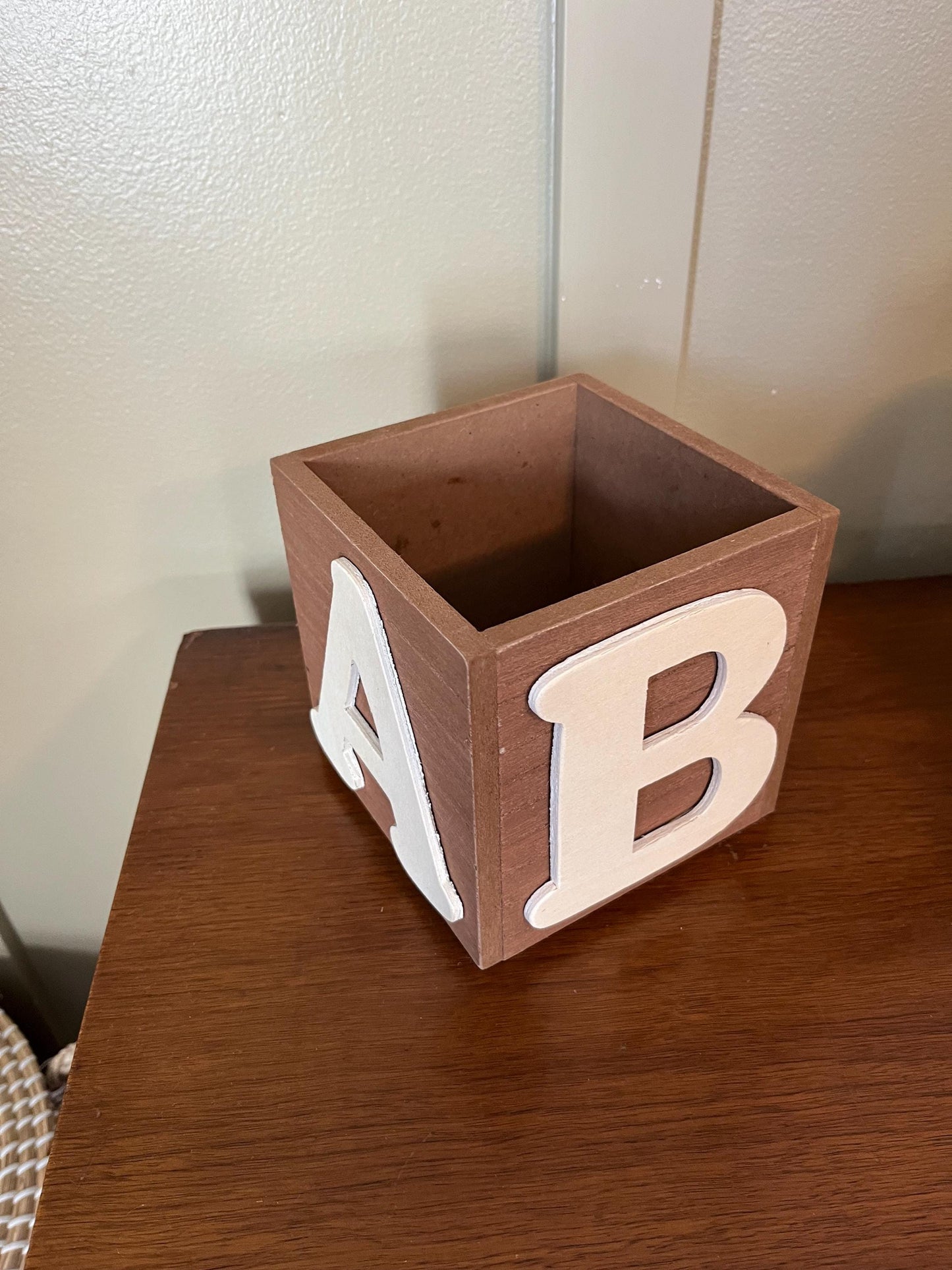 ABC wood blocks | Baby Shower Centerpiece | Birthday Party Centerpiece | 5x5 | Gift Box Nursery Decor | Storage Box Nursery Decor