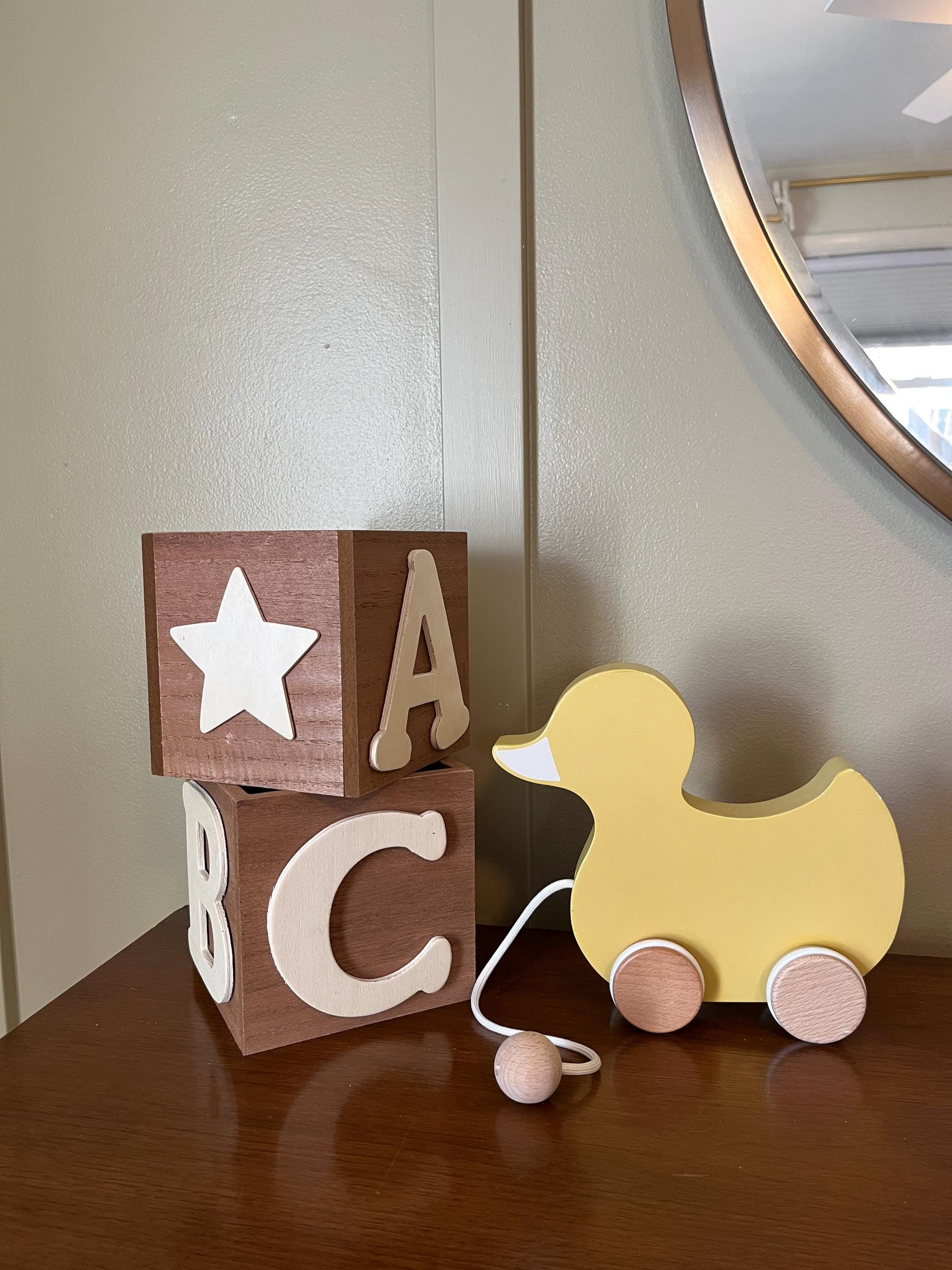 ABC wood blocks | Baby Shower Centerpiece | Birthday Party Centerpiece | 5x5 | Gift Box Nursery Decor | Storage Box Nursery Decor