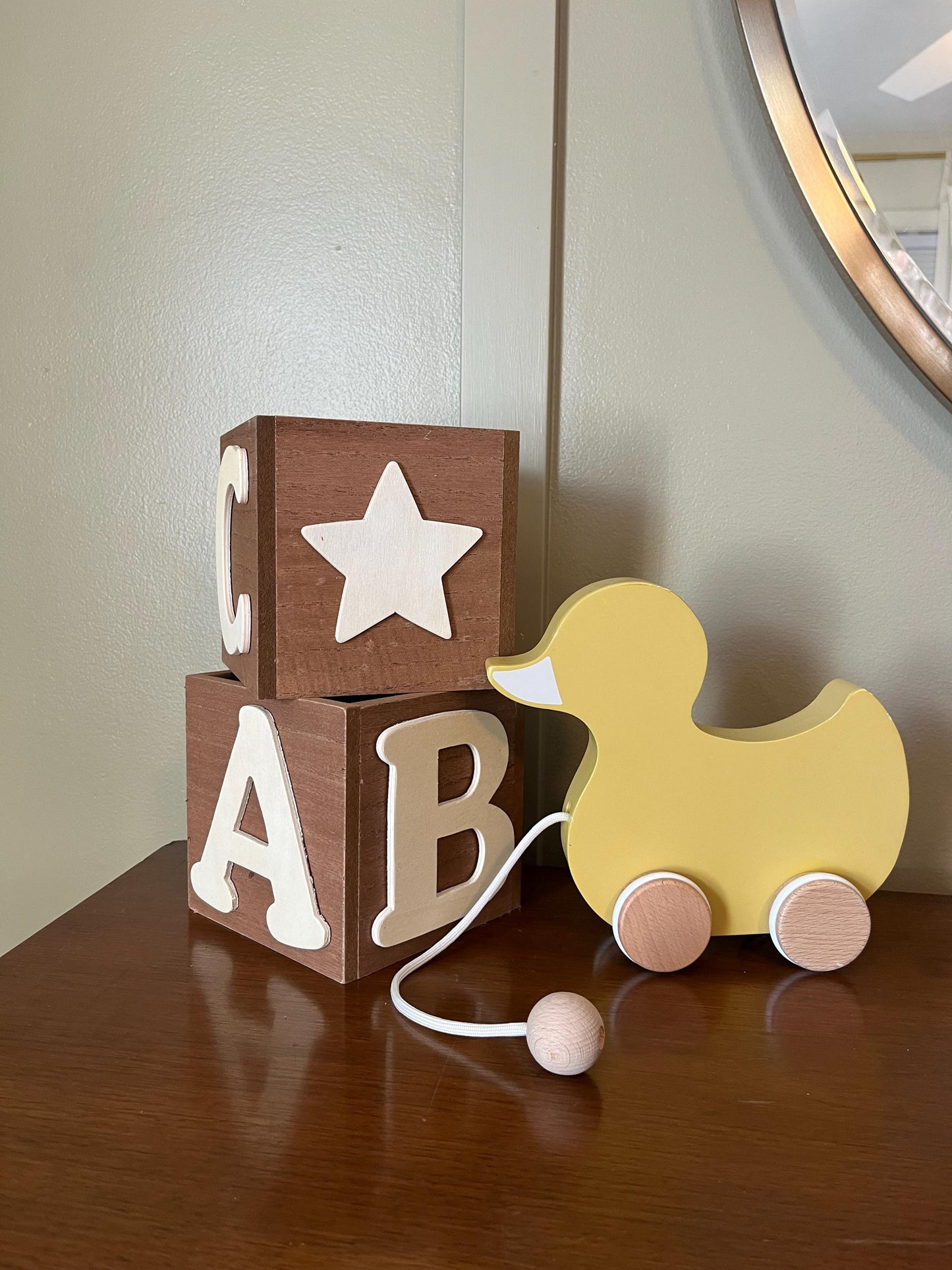 ABC wood blocks | Baby Shower Centerpiece | Birthday Party Centerpiece | 5x5 | Gift Box Nursery Decor | Storage Box Nursery Decor
