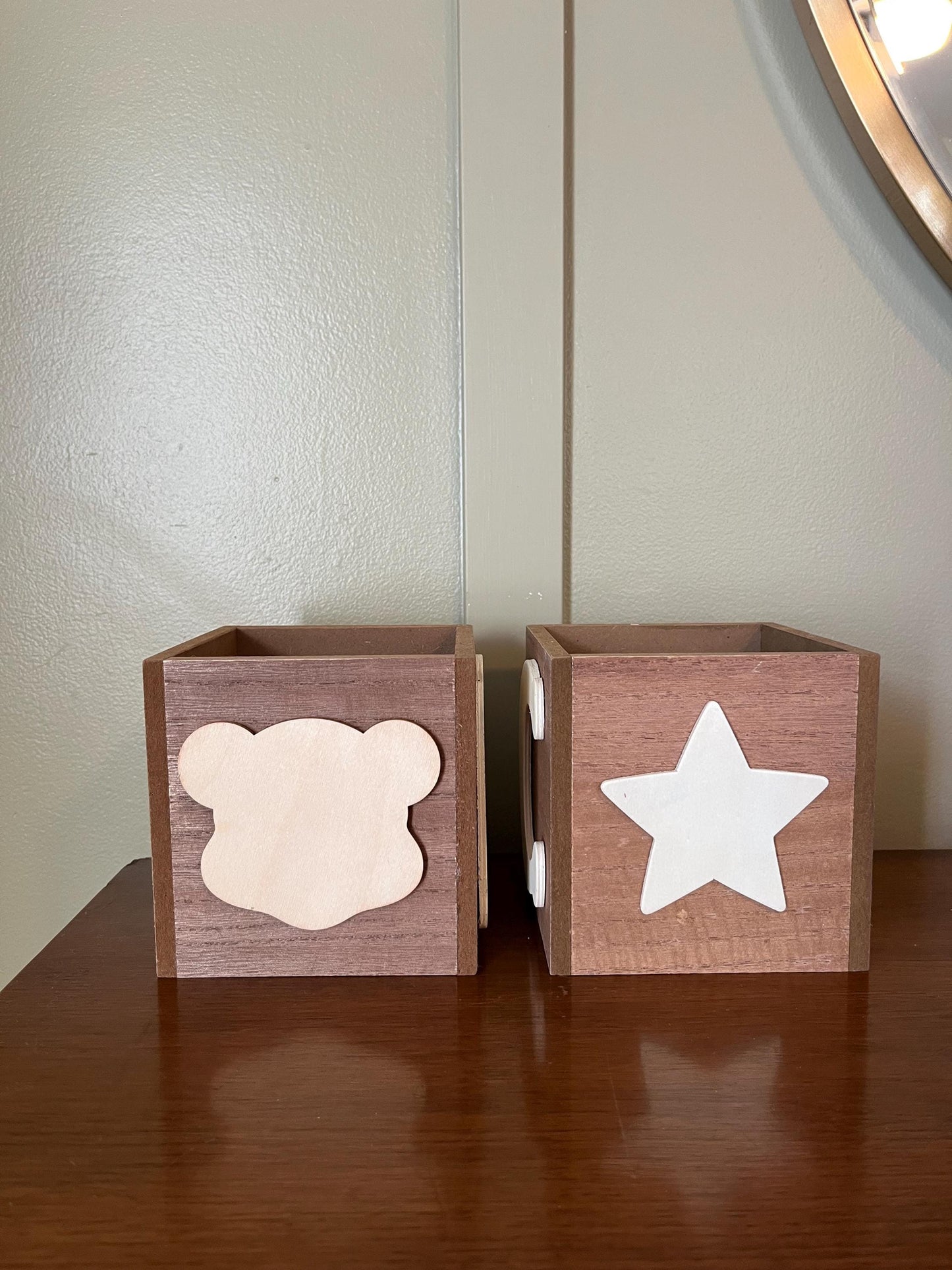 ABC wood blocks | Baby Shower Centerpiece | Birthday Party Centerpiece | 5x5 | Gift Box Nursery Decor | Storage Box Nursery Decor