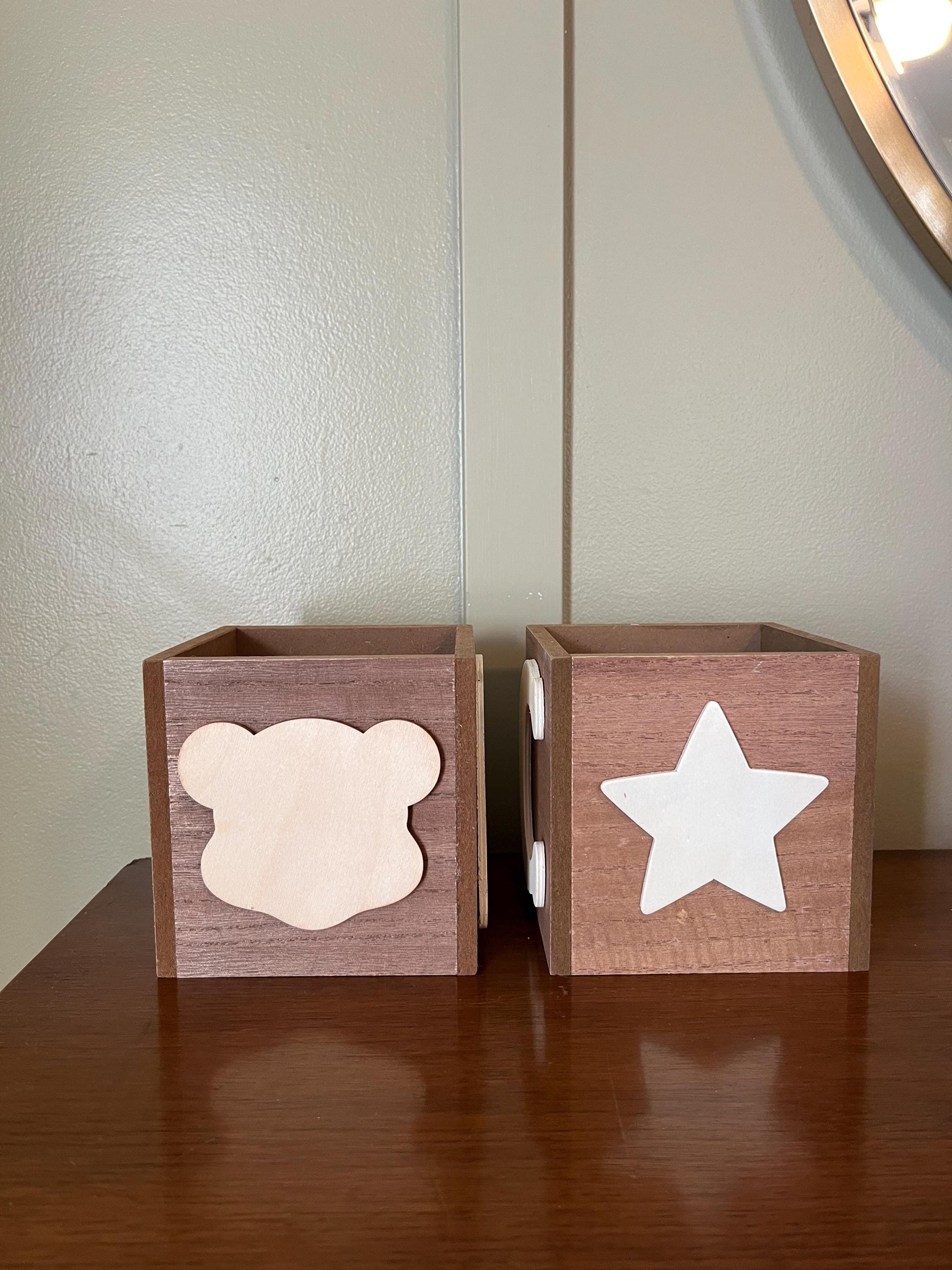 ABC wood blocks | Baby Shower Centerpiece | Birthday Party Centerpiece | 5x5 | Gift Box Nursery Decor | Storage Box Nursery Decor