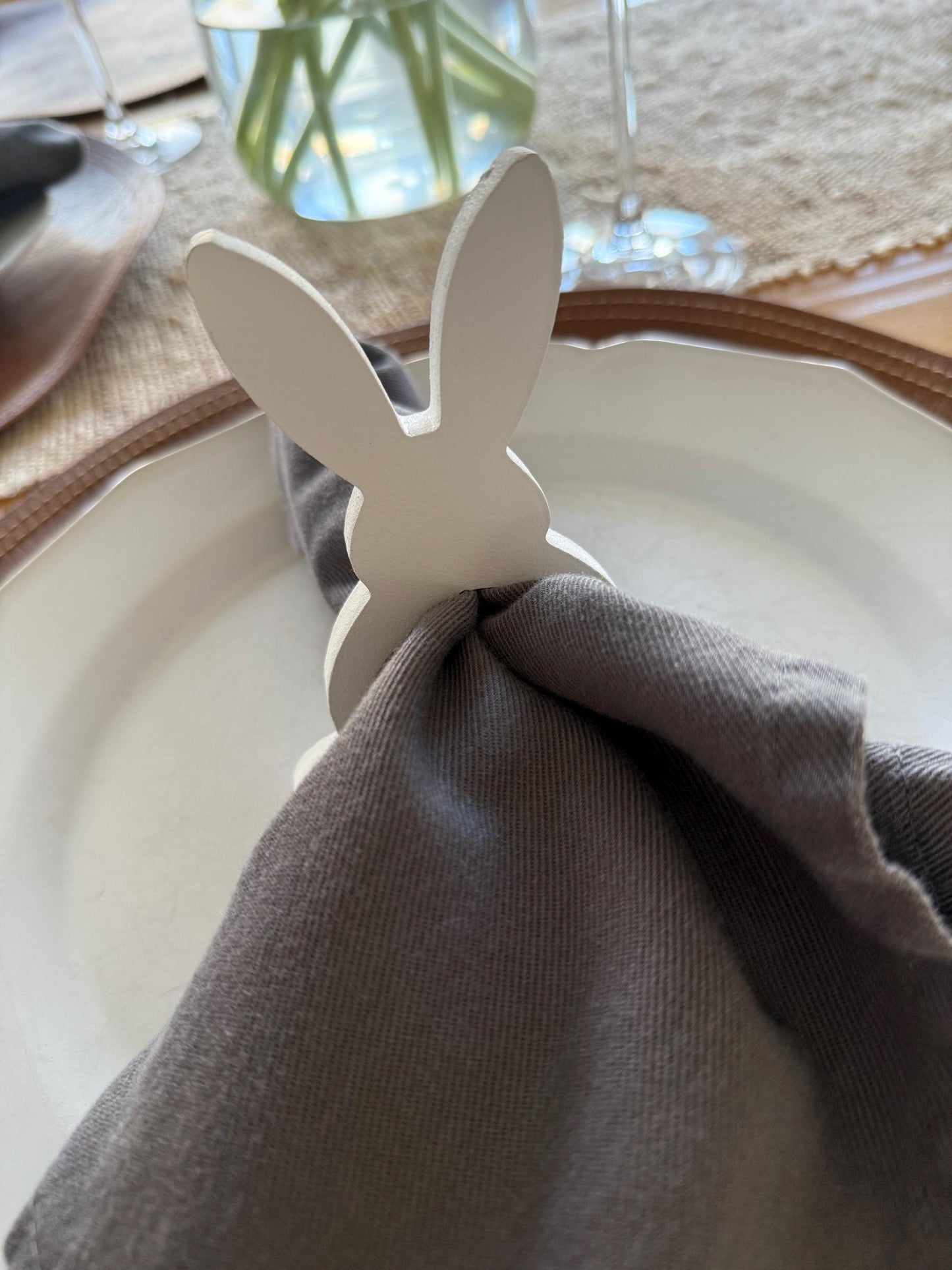 Easter Bunny Napkin Rings | Personalized Napkin Ring | Bunny Decor | Easter Place Setting | Spring Table Decor | Wood Napkin Rings