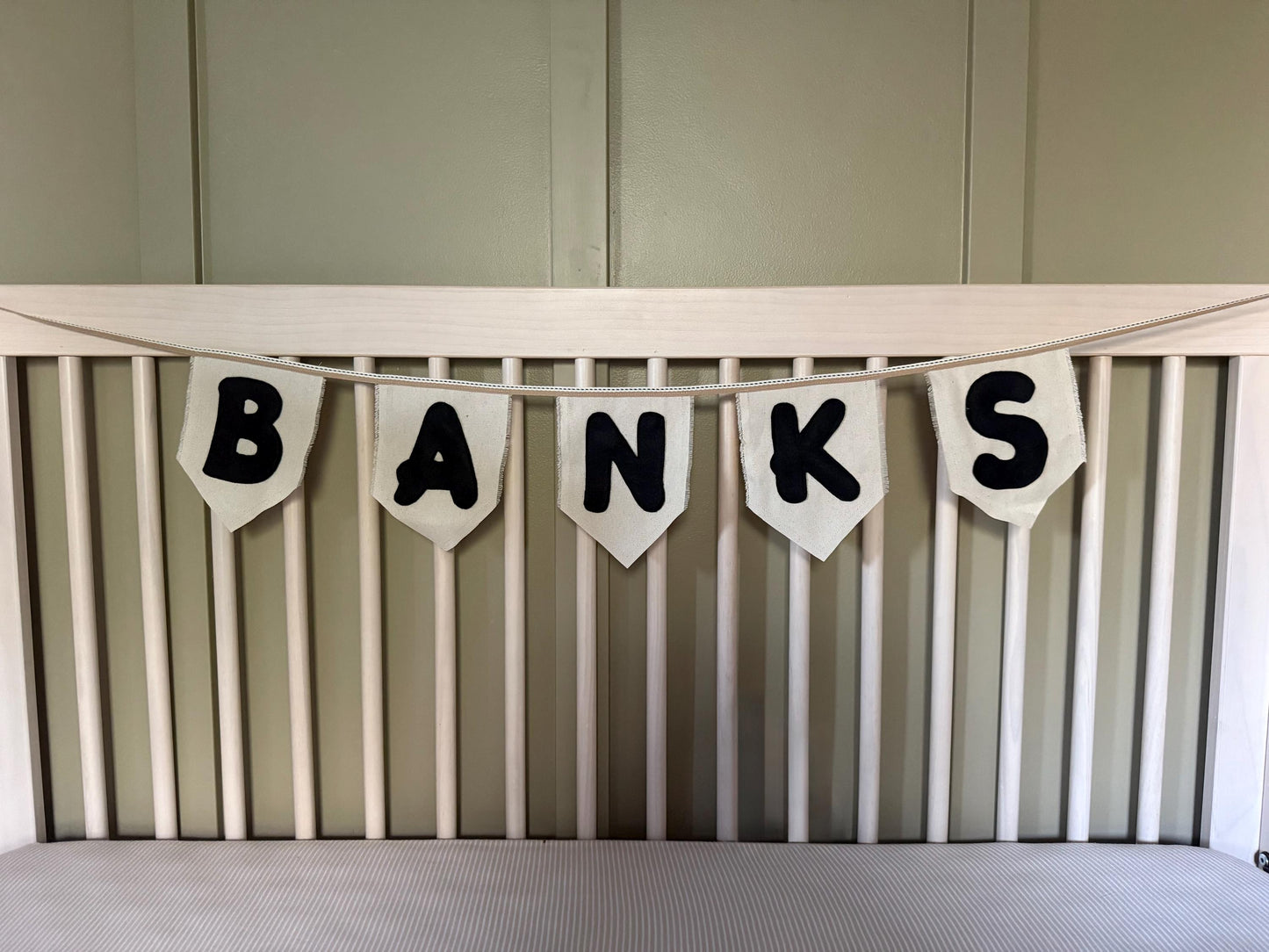 Name Banner | Bunting Banner Garland | Felt Name Flags | Neutral Nursery Decor | New Baby Gift | Photo Prop | First Birthday