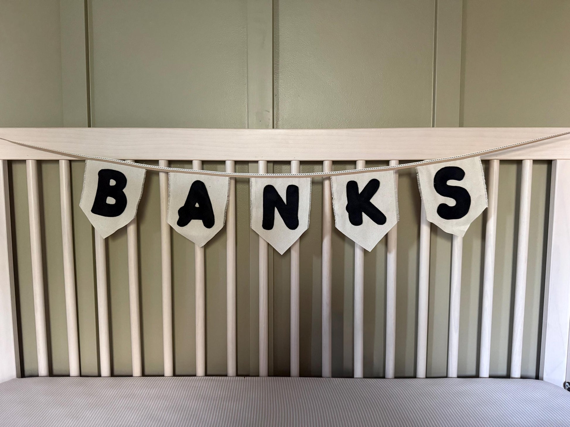 Name Banner | Bunting Banner Garland | Felt Name Flags | Neutral Nursery Decor | New Baby Gift | Photo Prop | First Birthday