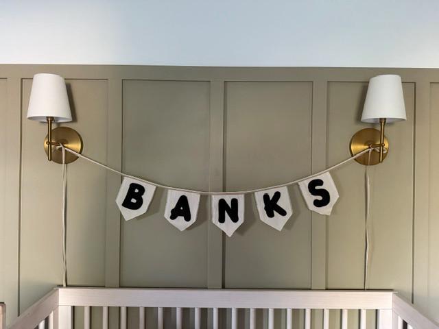 Name Banner | Bunting Banner Garland | Felt Name Flags | Neutral Nursery Decor | New Baby Gift | Photo Prop | First Birthday
