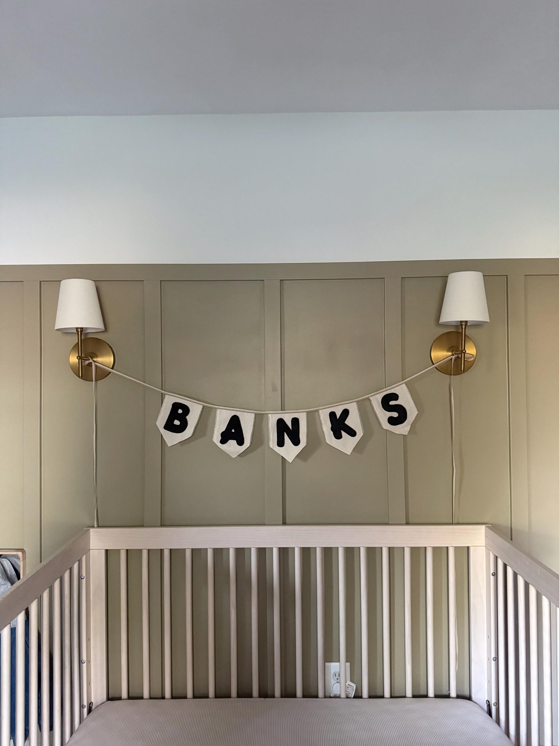 Name Banner | Bunting Banner Garland | Felt Name Flags | Neutral Nursery Decor | New Baby Gift | Photo Prop | First Birthday