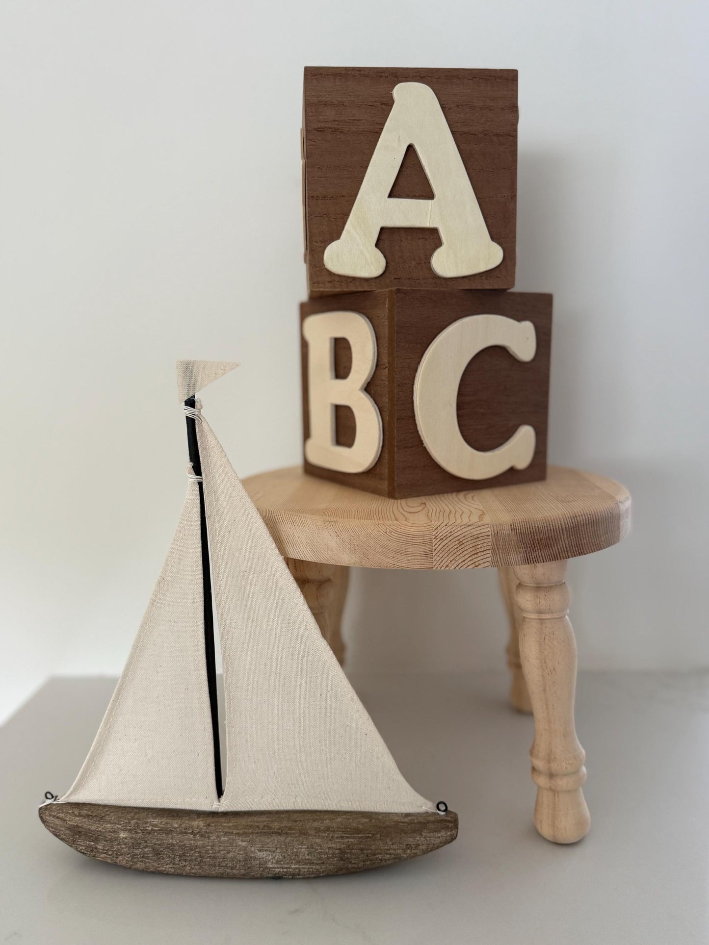 ABC wood blocks | Baby Shower Centerpiece | Birthday Party Centerpiece | 5x5 | Gift Box Nursery Decor | Storage Box Nursery Decor