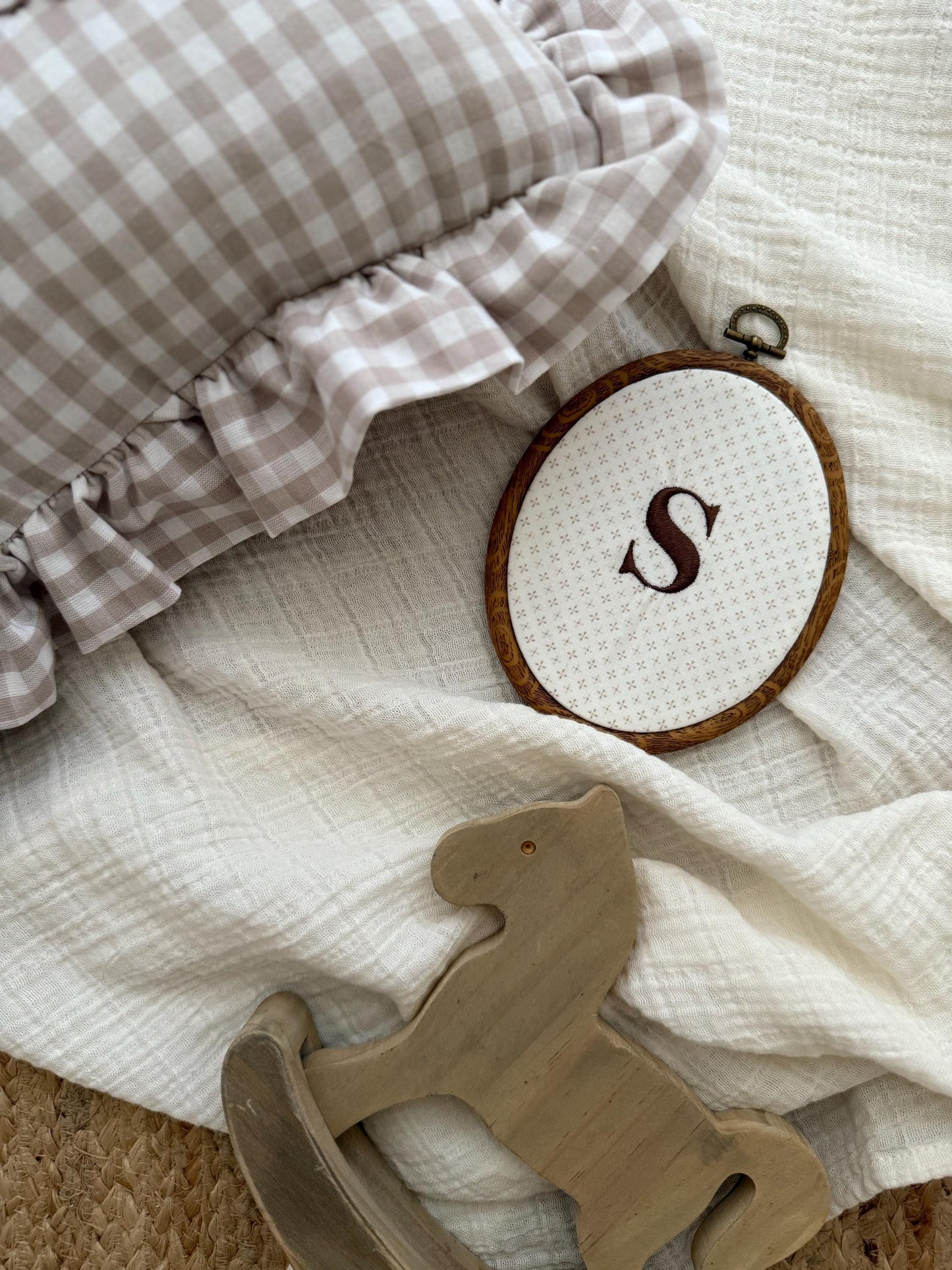 Custom Embroidery Hoop | Neutral Nursery Decor | Custom Baby Announcement | Wedding Shower Gift | Baby Shower Gift | Monogrammed Gift