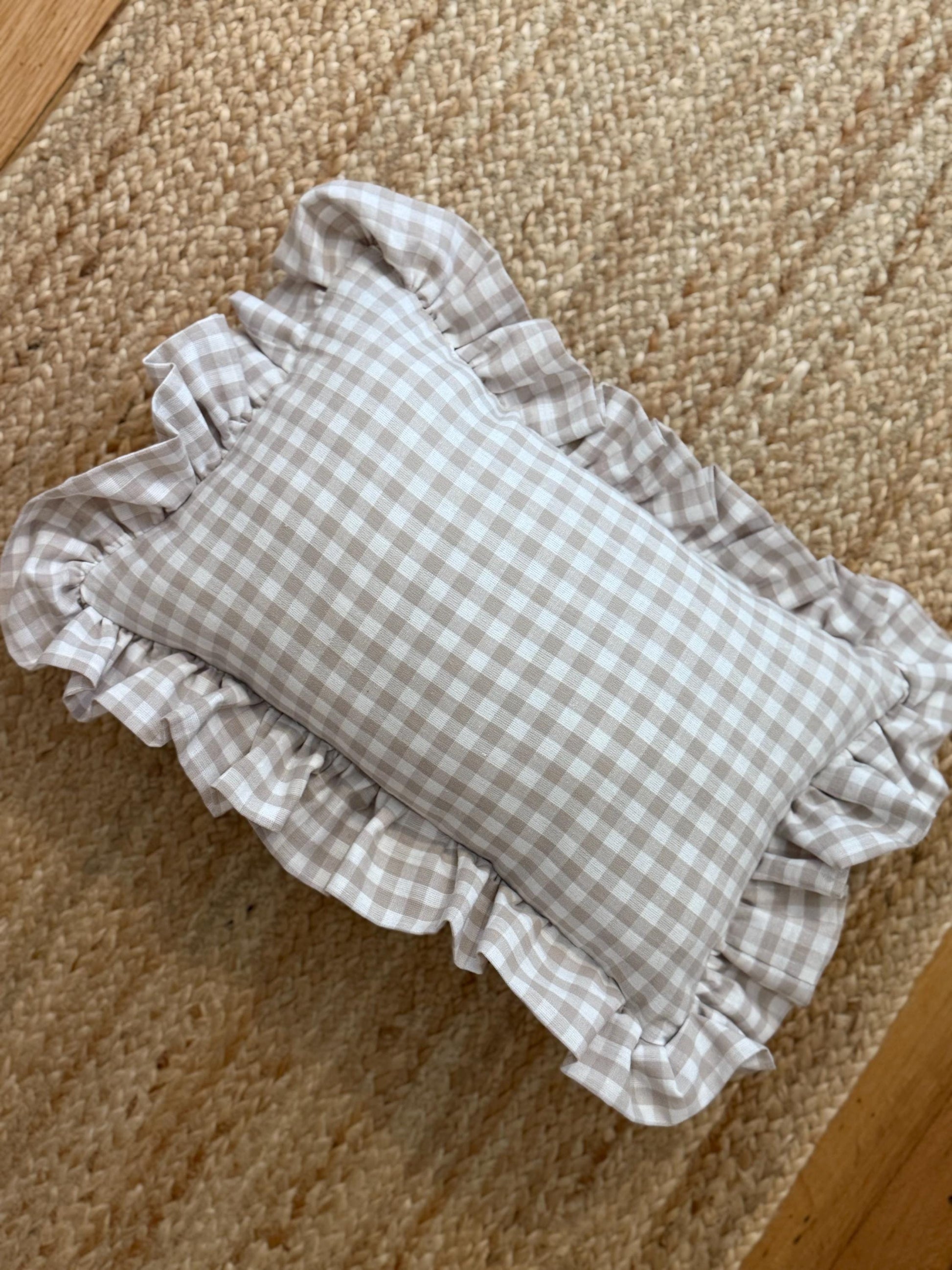 Crib Skirt | Custom matching crib skirt | Ruffled gingham crib skirt to match pillow