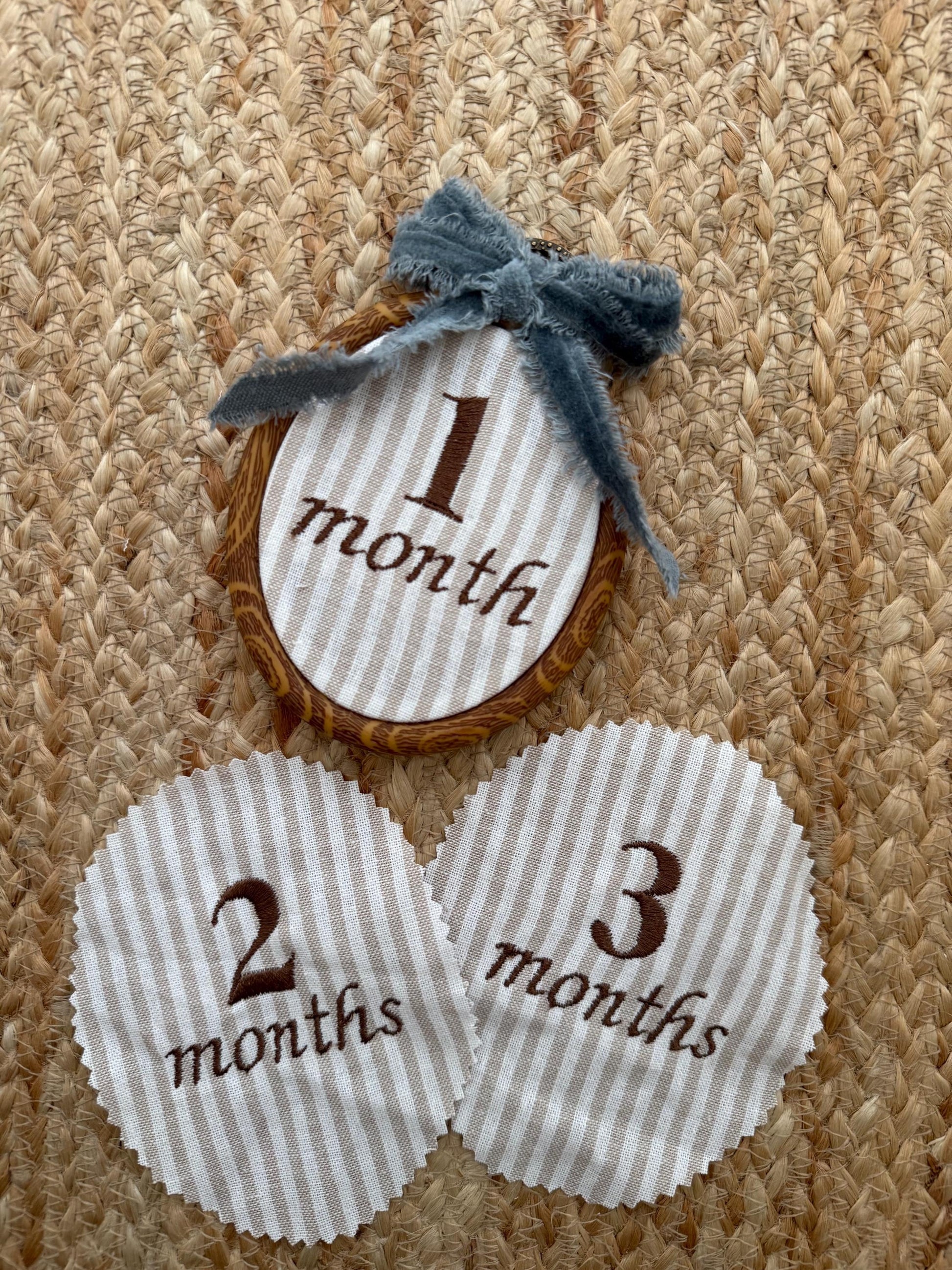 First Year Milestone Hoops | Embroidered Baby Milestone Hoops | Month Sign with Bow | Baby Milestone | Monthly Photo Props with Bow