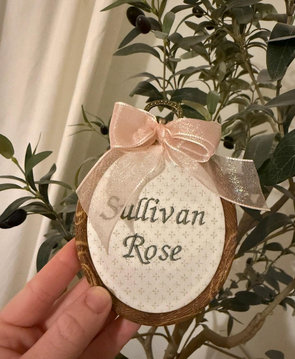 Custom Name Embroidery Hoop to match month milestone| Neutral Nursery Decor | Custom Baby Announcement | Baby Shower Gift | Monogrammed Gift