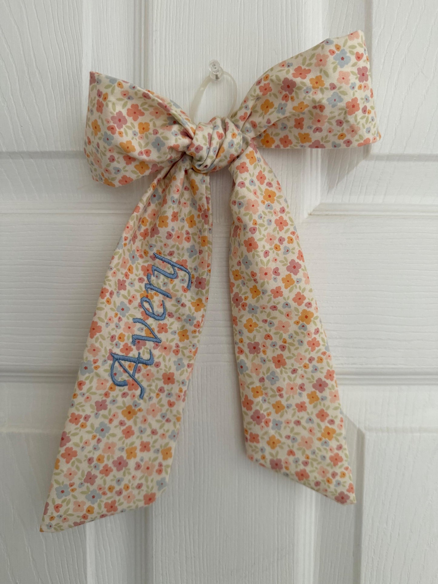 Personalized Easter Basket Bow | Embroidered Name Easter Bow | Easter Basket Decoration | Kids Easter Gift