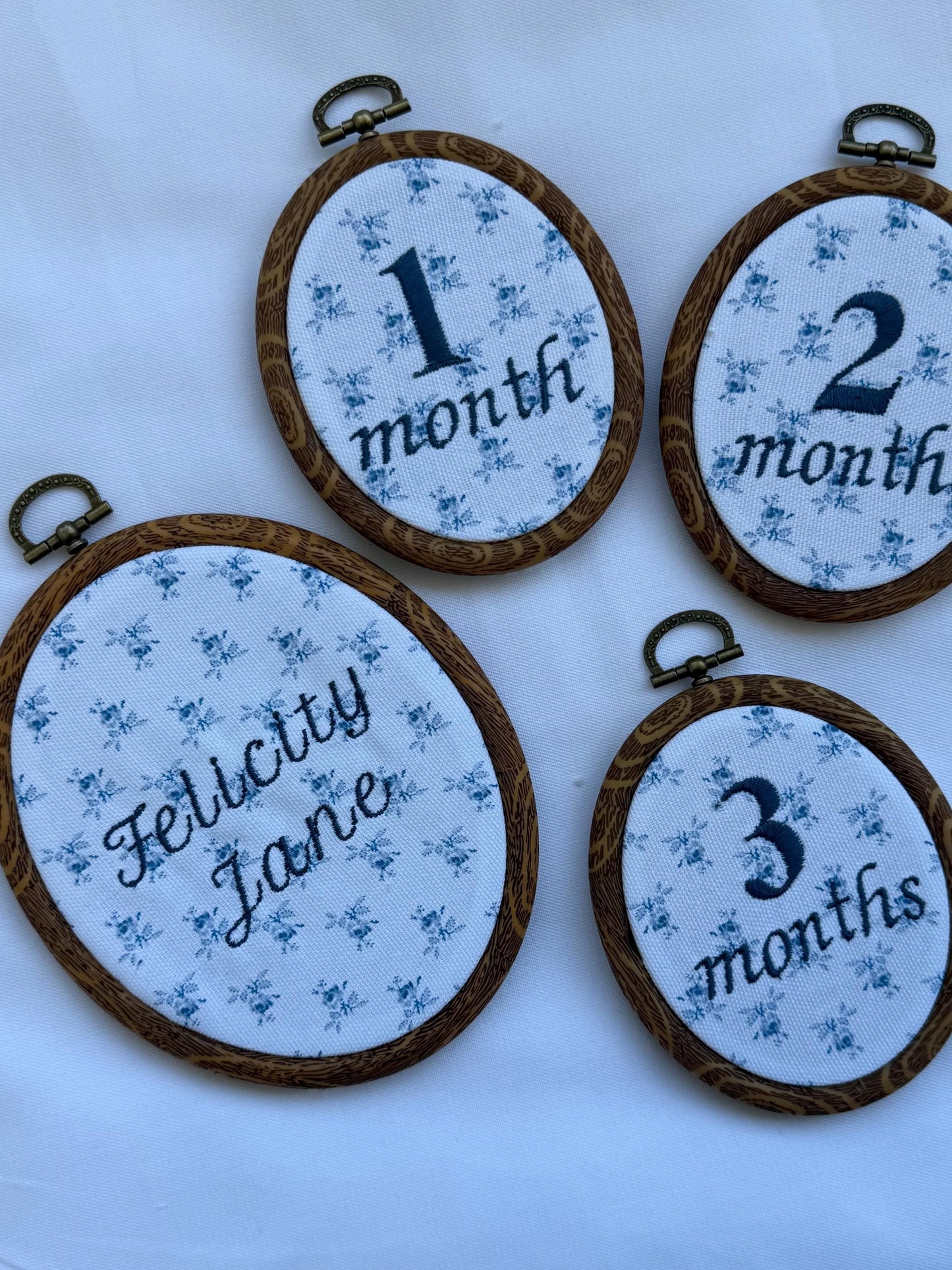 Name and First Year Milestone Hoop Set | Baby Name Announcment Sign | Newborn Photo Props | Pregnancy Announcement