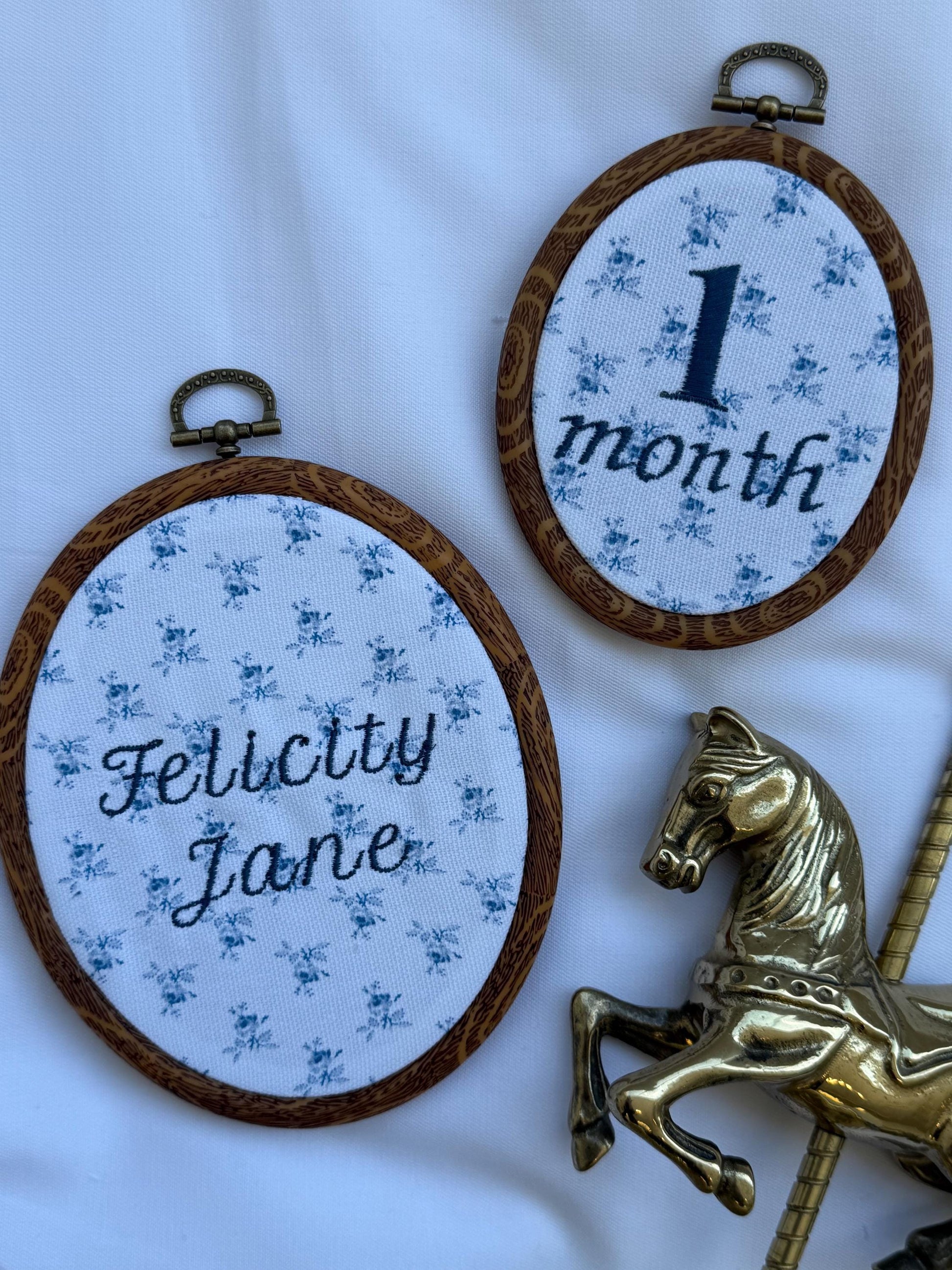 Name and First Year Milestone Hoop Set | Baby Name Announcment Sign | Newborn Photo Props | Pregnancy Announcement