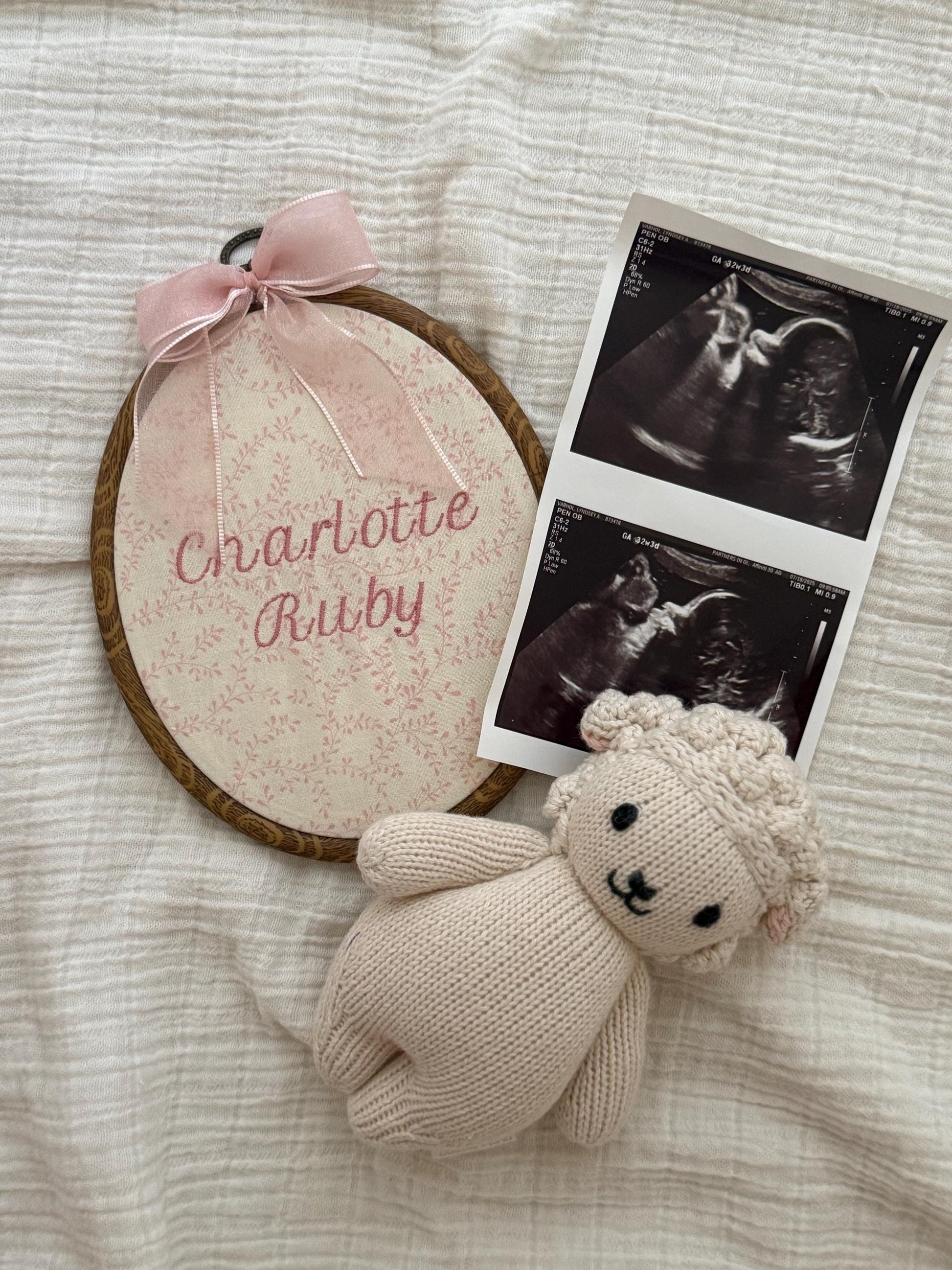 Baby Name Sign | Maternity Photoshoot Prop | Gender Reveal Prop | Custom Baby Girl Announcement | Baby Shower Gift | Monogrammed Gift