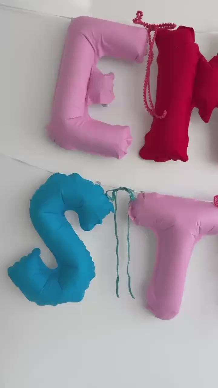 Custom Fabric Balloon Phrases | Custom Balloon Letter Banner | Custom Backdrop | Custom Banner | Party Decorations  | Name Banner |