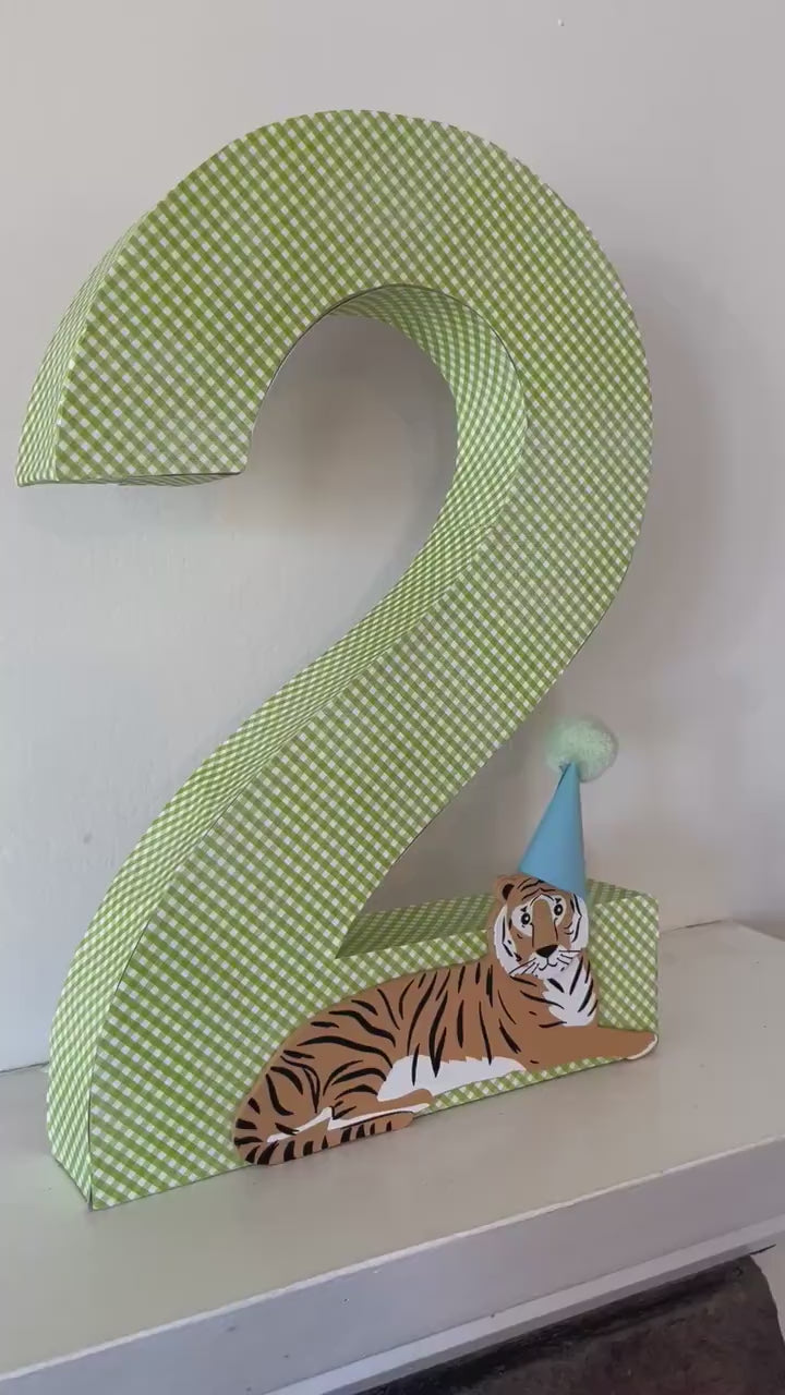 3D number birthday party decor | party animal birthday party decor | 3D letter | Personalized Number | Number 2